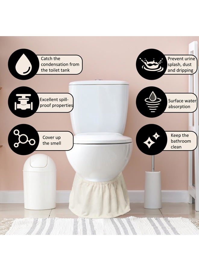 Oudain Toilet Base Wrap Stretchable Non Slip Around Toilet Protector Decorative Hygienic Caulk Cover White Cotton Washable Bathroom Decor for Catching Drips Condensation Dribbles Dust - Image 5