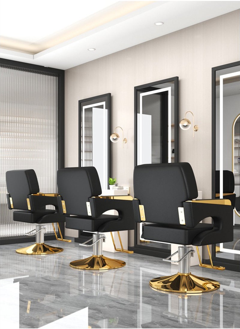 ETG ETG Barber Chair, Salon Chair Styling Hydraulic Pump Hairdressing Chair, Height Adjustable Chair for Hair Stylist, with Footrest,Black  - Image 3