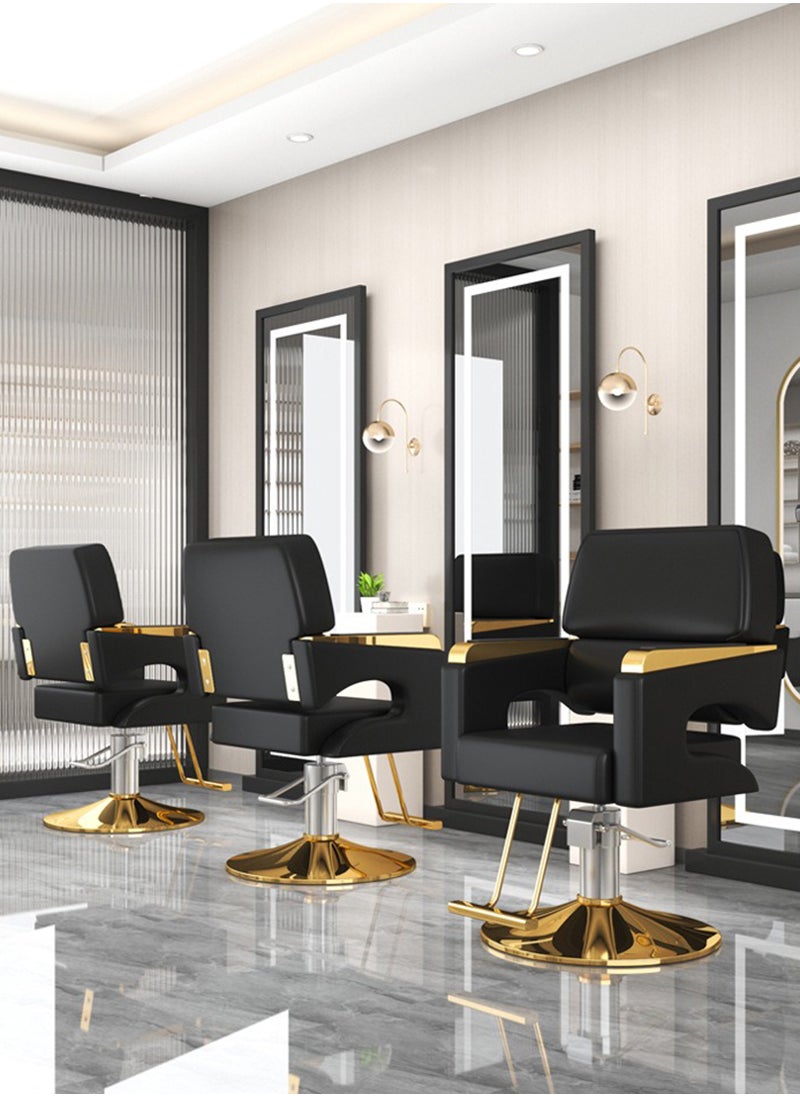 ETG ETG Barber Chair, Salon Chair Styling Hydraulic Pump Hairdressing Chair, Height Adjustable Chair for Hair Stylist, with Footrest,Black  - Image 4