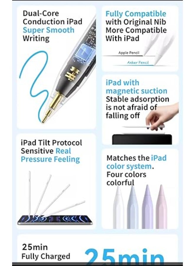 Anker Pencil Drawing Stylus Pen Capacitive Pencil Screen Pen For Apple iPad/iPad Pro/Air/mini Purple - Image 5