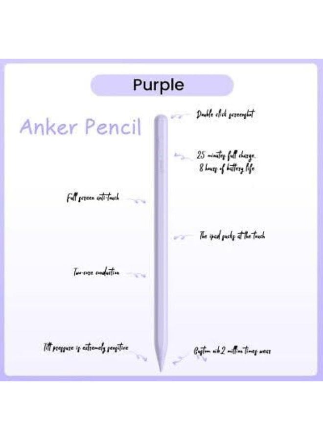 Anker Pencil Drawing Stylus Pen Capacitive Pencil Screen Pen For Apple iPad/iPad Pro/Air/mini Purple - Image 3