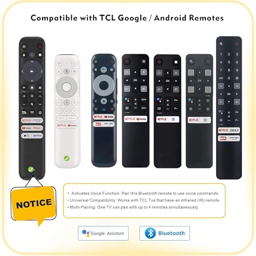 B BraiNice Smart Remote Compatbile with TCL Remote Control Replacement, Voice Control, New Upgraded RC802V Universal for TCL TV remotes, Google, Android Smart TVs, Control para remoto - Image 4