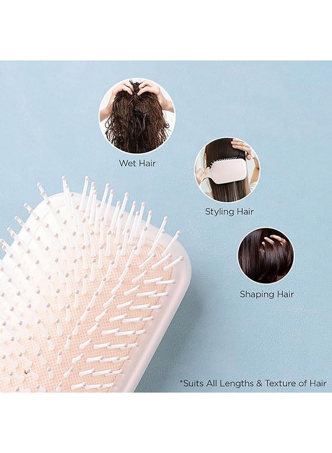Hearts Hair Brush | Bristles Brush | Hair Brush With Paddle | Detangles Hair Brush | Suitable For All Hair Types | Hair Brush Styling Hair | Xh45Bge | Beige - Image 4