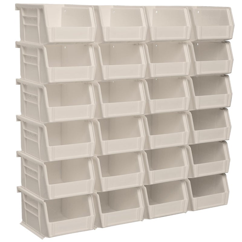Akro-Mils 30210 AkroBins Plastic Storage Bins, Space-Saving Stackable Bins for Garage, Pantry, Craft Organization, 5" x 4" x 3", Stone, 24-Pack - Image 1