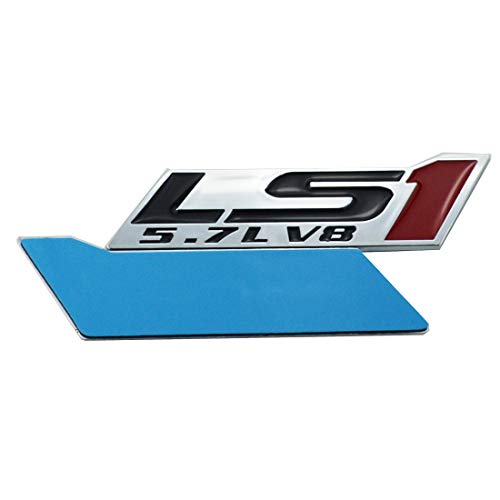 dgea 2X LS1 5.7L V8 Fender Emblem Decal Badge Nameplate Letter (Chrome Red) - Image 5