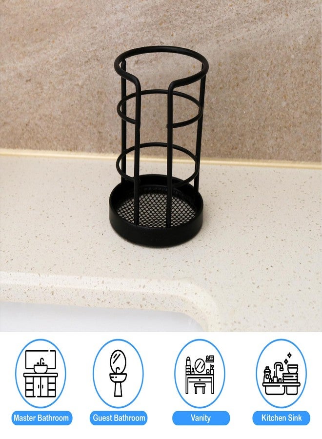 HillSpring Metal Bathroom Cup Dispenser, Sturdy Storage Holder for 3/4 oz Small Disposable Paper Cups, Black Paper Cup Dispenser for Mouthwash 2 Pack - Image 5