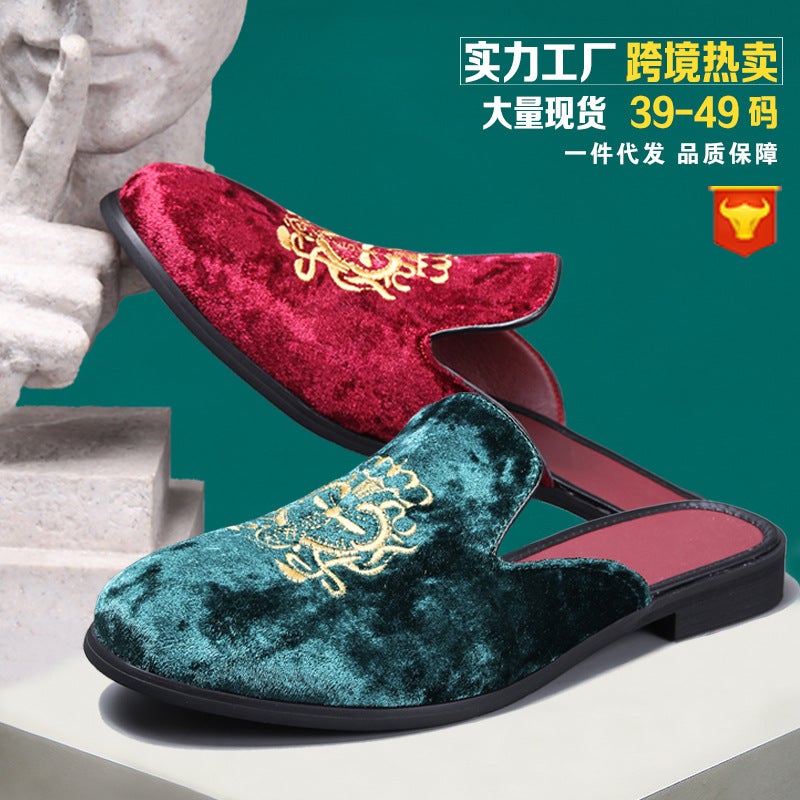 Temu Men'S Casual Shoes Men'S Baotou Slippers Half-Support Sandals Slip-On Lazy Shoes Plus Size Men - Image 2