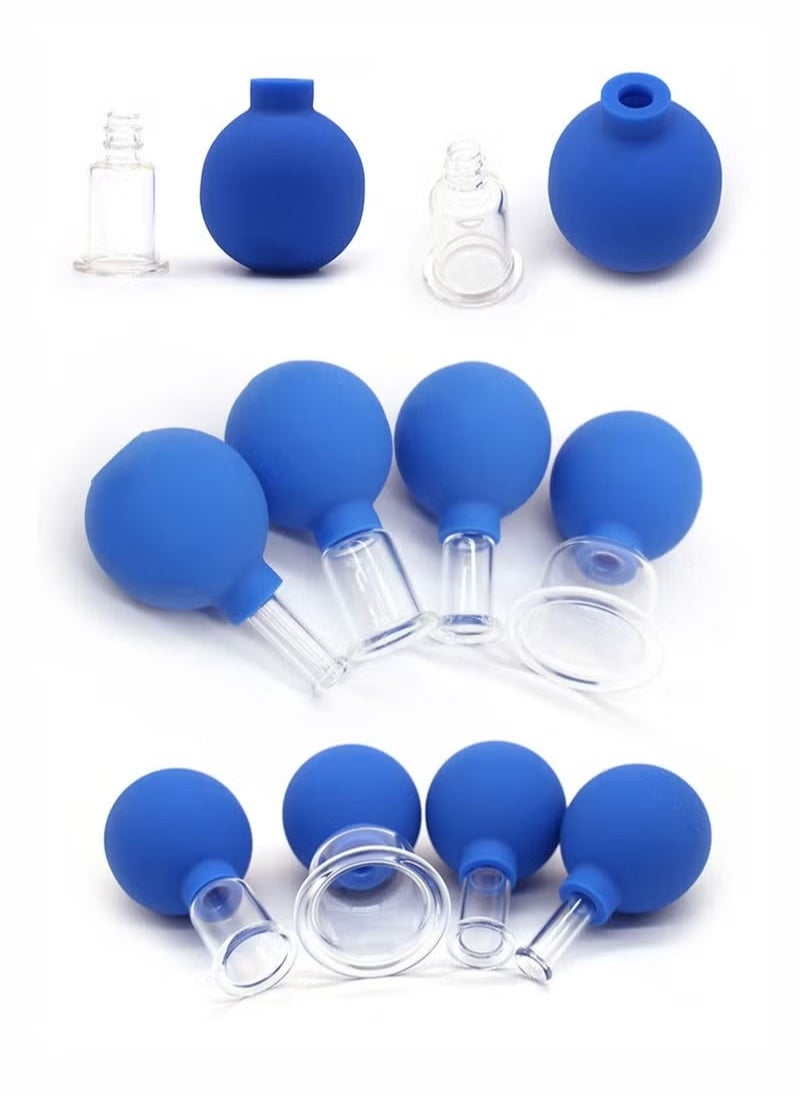 Generic - 4 PCS Glass Facial Cupping Set Silicone Vacuum Suction Cupping Massage Therapy A Kit For Anti Cellulite Anti Wrinkle and Instantly Ageless Skin For Eyes, Face and Body - Image 1