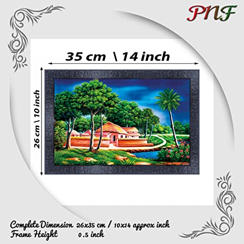 pnf Poster And Frames Hand Painted Landscape Scenery Wooden Photo Frame With Acrylic Sheet | Living Room, Bedroom | Home Decoration | Best Gifting Option (10 * 14inch,Multicolour,Synthetic) 9378 - Image 2