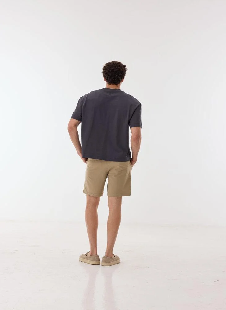 Ashita Fernandes  Leovan Men’s Matcha Green Cotton Blend Shorts – Relaxed Fit, Knee Length, Solid Lightweight Casual Wear for Men | Best Price UAE