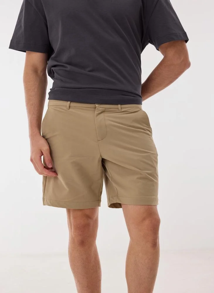 Ashita Fernandes  Leovan Men’s Matcha Green Cotton Blend Shorts – Relaxed Fit, Knee Length, Solid Lightweight Casual Wear for Men | Best Price UAE