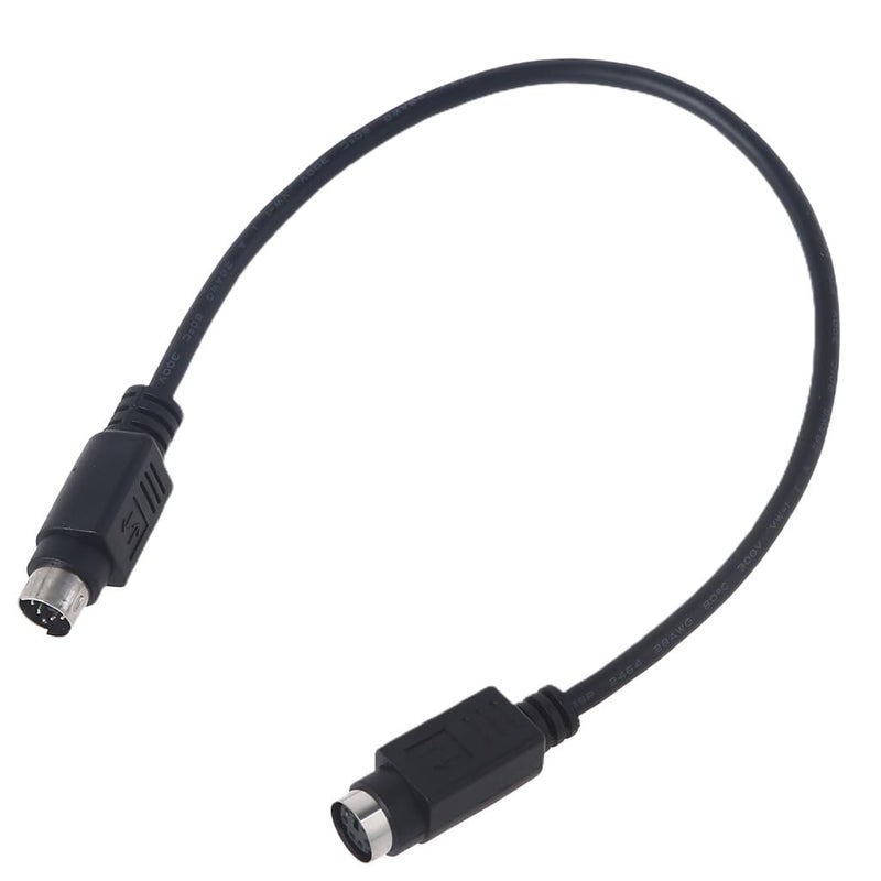 Black Round Port Keyboard Extension Cord Male to Female Safe Portable - Image 1