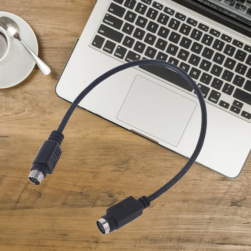 Black Round Port Keyboard Extension Cord Male to Female Safe Portable - Image 3