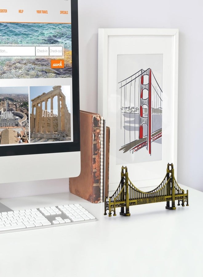 HOMSFOU American Golden Gate Bridge Statue Desktop Model Craft San Francisco Figurines Building Home Desk Decoration - Image 5