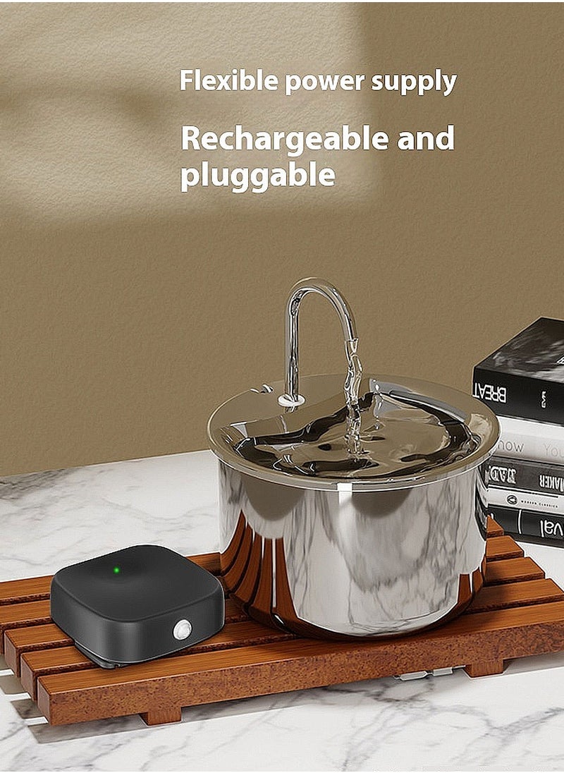 Kidle - Pet Intelligent Water Dispenser Stainless Steel Fountain Automatic Circulation Cat Water Dispenser - Image 1