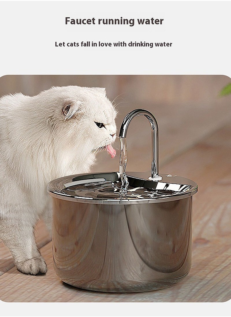 Kidle - Pet Intelligent Water Dispenser Stainless Steel Fountain Automatic Circulation Cat Water Dispenser - Image 1
