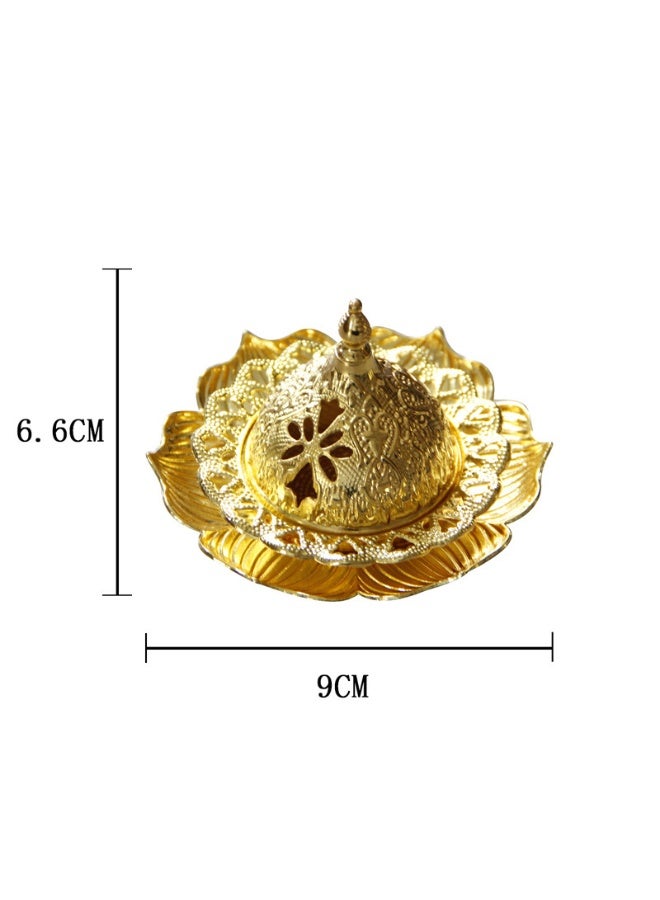 Color and fragrance burner with a hand-held metal European-style leaf-shaped tray for aroma diffusion