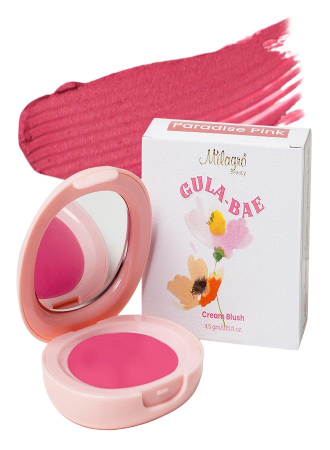 Milagro Beauty Paradise Pink Cream Blush - Dewy, Hydrating & Skin-Loving Blush for a Natural Flush, Buildable Color, Vegan & Cruelty-Free, Infused with 11+ Nourishing Oils, 4.5g (Pack of 1) - Image 1