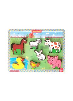 Skillofun Skillofun Wooden Farm Animals Chunky Puzzle (2+ Years) - Learning Puzzle for Farm Animals (Extra Thick Blocks)  - Image 1