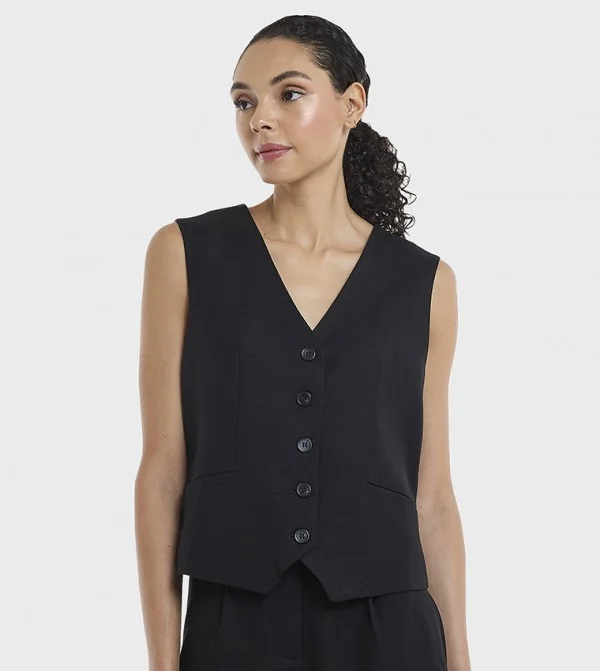 BCBG BCBG Linen Waistcoat