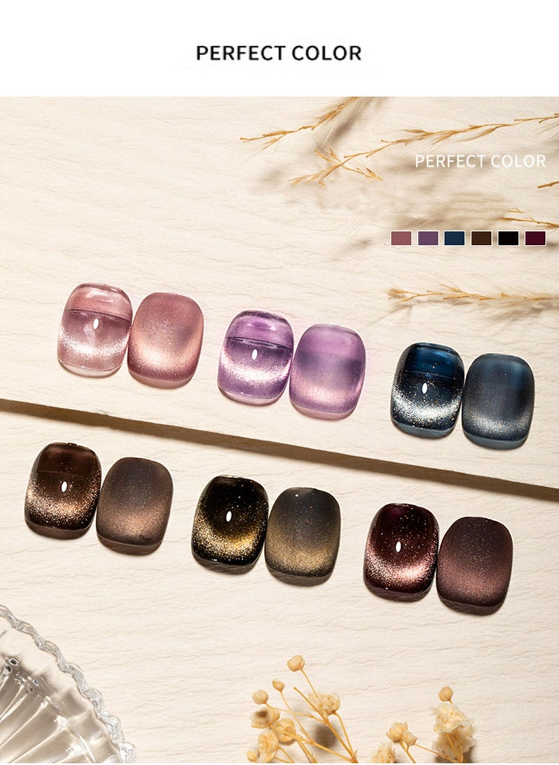 Miss Gooey - Nail Polish Set Gel Nail Polish Cat Eye Color Change Glitter with Magnetic Stick Kit Super Shiny Color Long Lasting UV LED Needs Quick Drying Magnetic Art Manicure DIY At Home Soak for Women - Image 1
