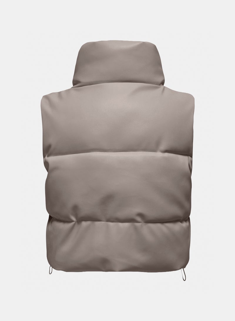 ONLY Onlelsie Faux Leather Waistcoat Cc Otw - Image 2