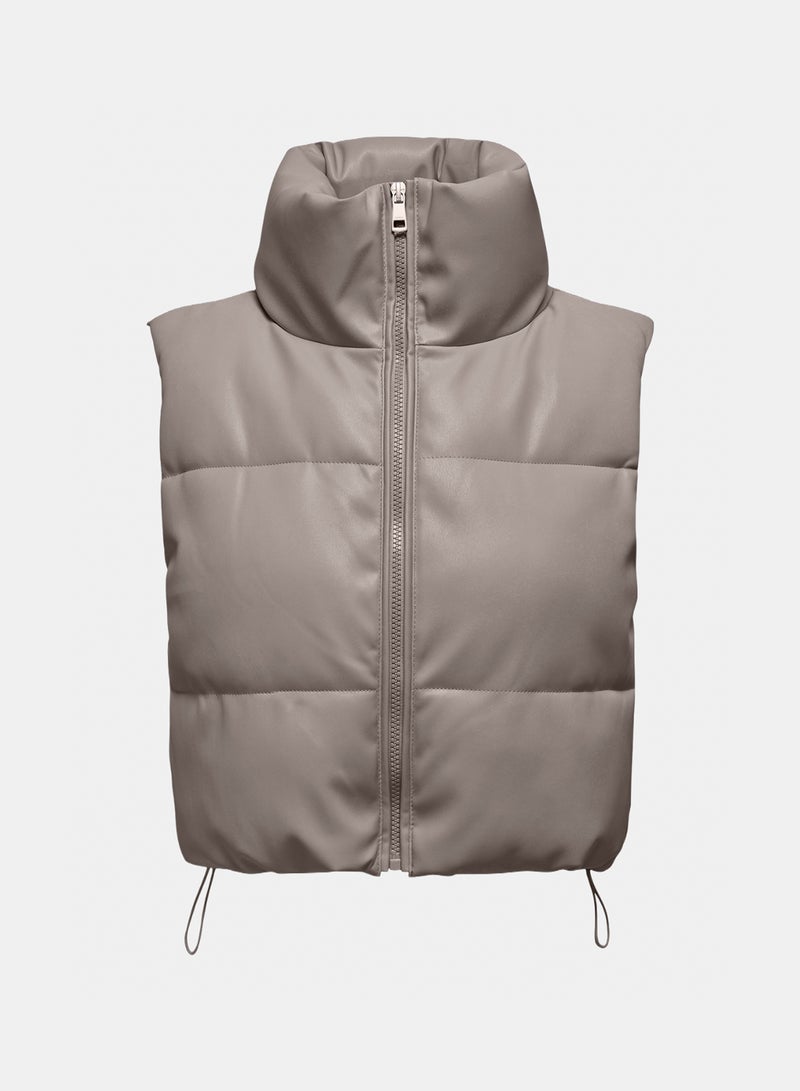 ONLY Onlelsie Faux Leather Waistcoat Cc Otw - Image 1