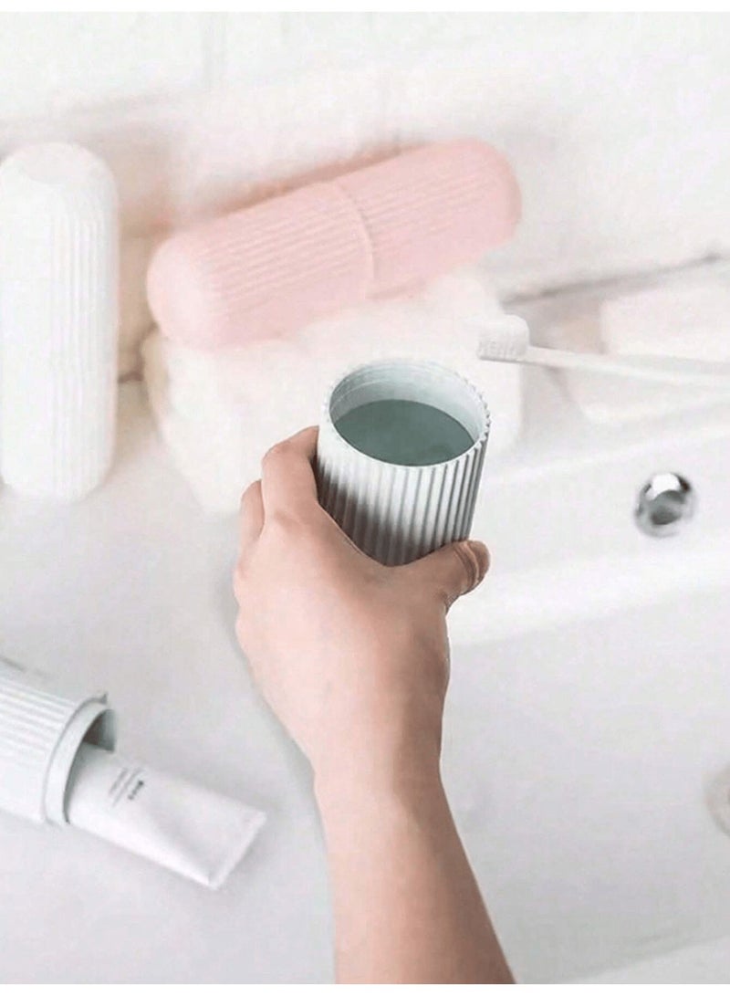 Baytna 1Pc Portable Travel Toothbrush Cup, Multifunctional Toothbrush Toothpaste Storage Box, Travel Camping Bathroom Organizer for Home School Outdoor Use - Image 5