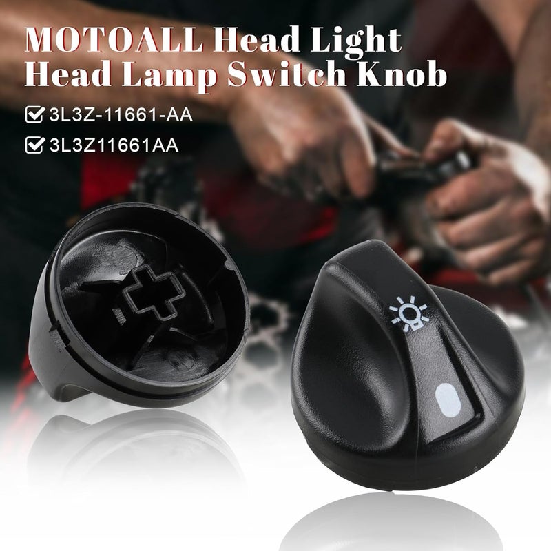 MOTOALL Head Light Head Lamp Switch Knob for 2001-2004 Ford Super Duty F150 F-250 F-350 F-450 F-550 3L3Z-11661-AA 3L3Z11661AA - Image 2