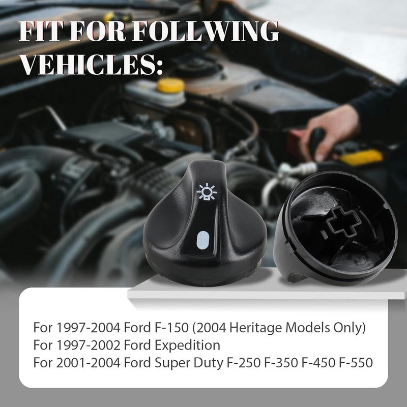 MOTOALL Head Light Head Lamp Switch Knob for 2001-2004 Ford Super Duty F150 F-250 F-350 F-450 F-550 3L3Z-11661-AA 3L3Z11661AA - Image 5