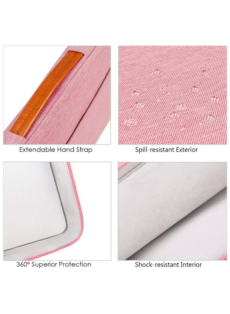 عربست حقيبة كمبيوتر محمول مقاس 15-15.6 بوصة، حماية 360 درجة، مقاومة للماء والتآكل، حقيبة كمبيوتر محمول محمول محمول مقاومة للماء من قماش أكسفورد، مناسبة للعمل والأعمال والاجتماعات (وردي) - Image 2