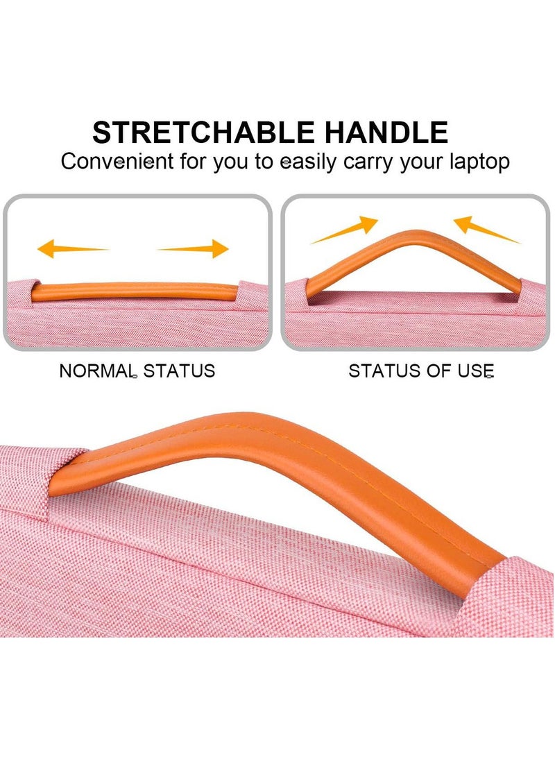 عربست حقيبة كمبيوتر محمول مقاس 15-15.6 بوصة، حماية 360 درجة، مقاومة للماء والتآكل، حقيبة كمبيوتر محمول محمول محمول مقاومة للماء من قماش أكسفورد، مناسبة للعمل والأعمال والاجتماعات (وردي) - Image 4