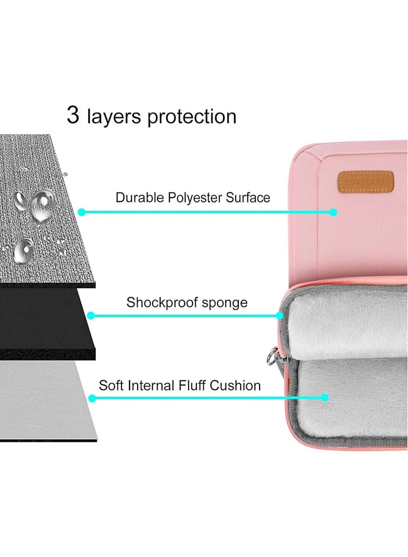 عربست حقيبة كمبيوتر محمول مقاس 15-15.6 بوصة، حماية 360 درجة، مقاومة للماء والتآكل، حقيبة كمبيوتر محمول محمول محمول مقاومة للماء من قماش أكسفورد، مناسبة للعمل والأعمال والاجتماعات (وردي) - Image 5