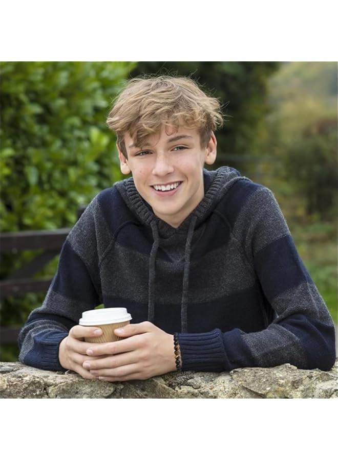 Arabest Cool Gifts for Teen Boys/Men-Natural Gemstone Bracelet with Meaningful Metal Wallet Card in Gift Box - Image 4