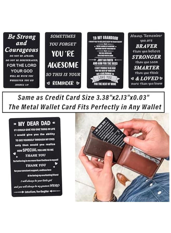 Arabest Cool Gifts for Teen Boys/Men-Natural Gemstone Bracelet with Meaningful Metal Wallet Card in Gift Box - Image 5