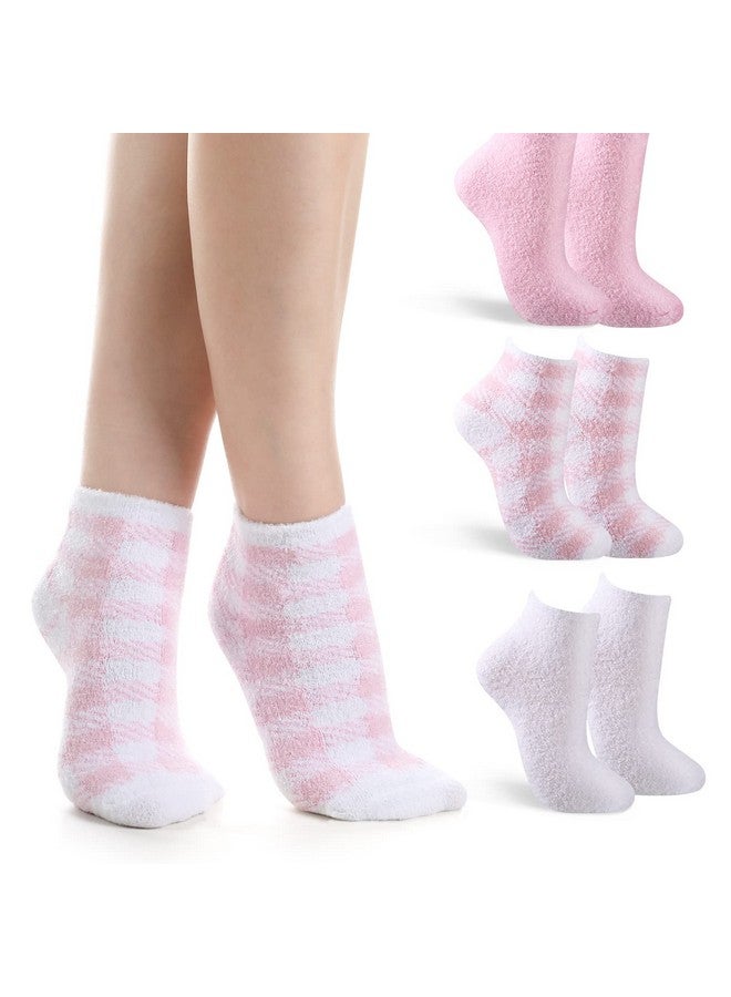 Tarpop Tarpop 3 Pairs Aloe Socks Moisturizing Spa Socks for Dry Cracked Feet Infused Socks Gel Sleeping Fuzzy Socks Lotion Socks Gift for Christmas Women Men Softening Dry Feet (Pink) - Image 1