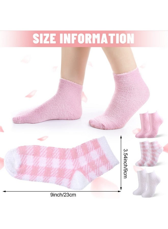 Tarpop Tarpop 3 Pairs Aloe Socks Moisturizing Spa Socks for Dry Cracked Feet Infused Socks Gel Sleeping Fuzzy Socks Lotion Socks Gift for Christmas Women Men Softening Dry Feet (Pink) - Image 2