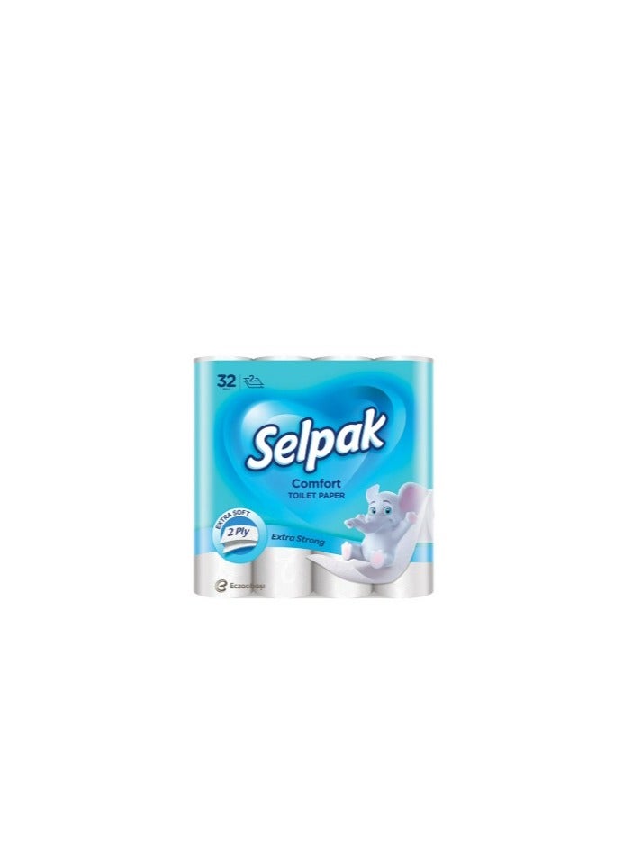 Selpak Comfort Toilet Paper 150 Sheets X 2Ply, 32 Rolls