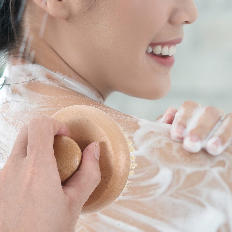 💄 فرشاة استحمام لتقشير الجلد وتنظيف لطيف مجموعة قطعتين - Image 4