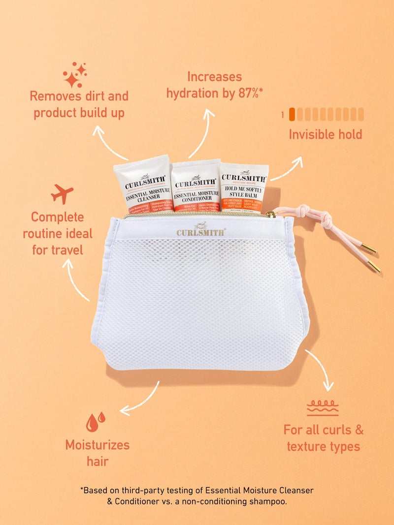 CURLSMITH - Essential Travel Trio, with Cleanser, Conditioner and Style Balm, For Wavy, Curly and Coily Hair 2x 89ml/3fl oz, 1x 59ml/2fl oz - Image 2