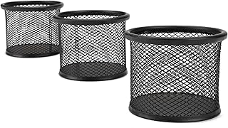 Mind Reader CLIPMESH3-BLK Mesh Paper Clip Paperclip Holders Dispenser, Desk Accessories, Office Organization, Black - Image 1