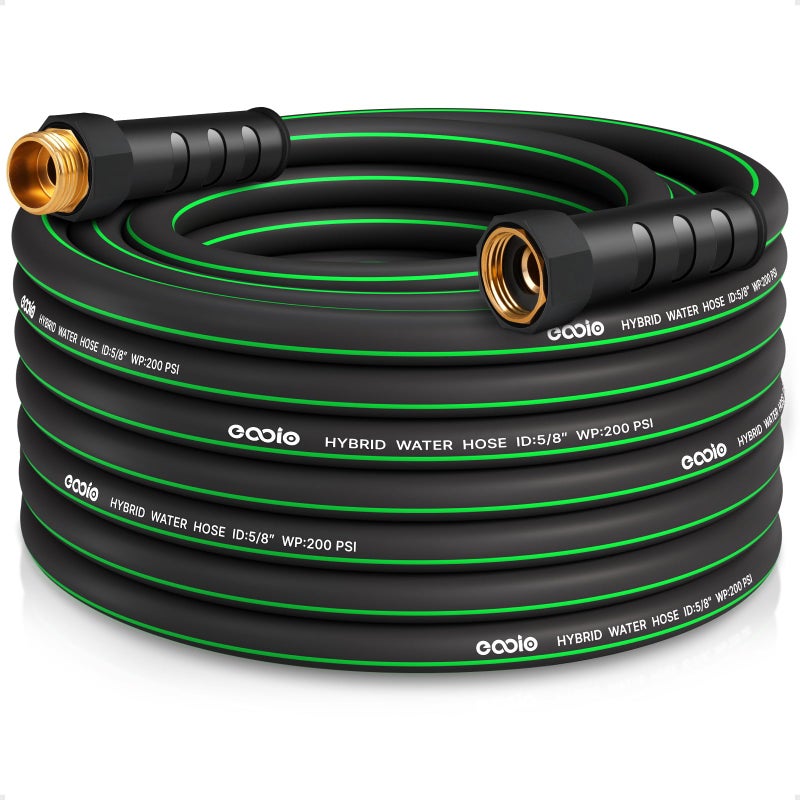 EOOIO Heavy Duty Garden Hose 50ft, NON-EXPANDABLE Flexible Water Hose, Kink Resistant Lightweight Hybrid Hose, Leakproof Hose Male to Female Fittings - Image 1