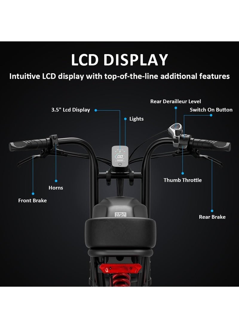Wind Horse Electric Bike 1000W Motor Power, 48V 21AH Battery, 60 KM/H Max Speed, 20 Inches Fat Tires with Hydraulic Brakes and 80 KM Range in One Charge Off Road E-Bike  - Image 4