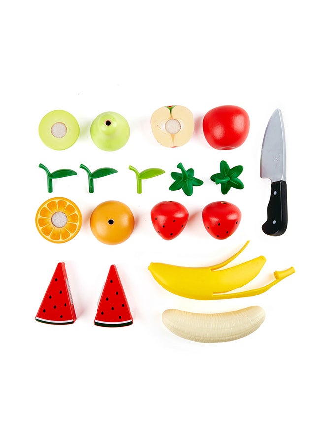 هيب مجموعة فواكه صحية من هابي | مجموعة فواكه خشبية للعب مع سكين ألعاب للتقطيع ومطبخ اللعب | للأطفال من عمر - سنوات - Image 1