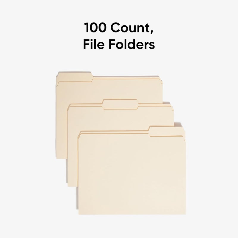 Smead Smead File Folders Letter Size Reinforced 13Cut Tab Assorted Positions Letter Size Manila Folders 85 x 11 100 per Box 10334 - Image 3