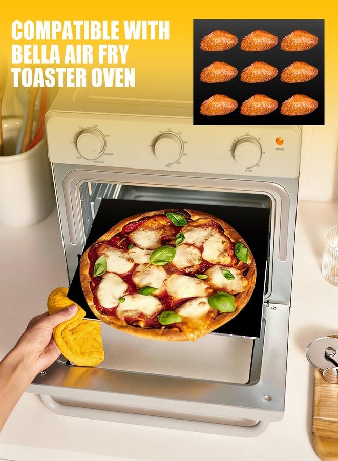 MMH 4PCs Teflon Oven Liners Compatible with Bella Air Fry Toaster Oven Accessories, Reusable Nonstick Heat Resistant Baking Mats, Easy Clean, Heavy Duty Protector Sheets - Image 2