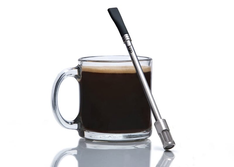 JoGo The Original Coffee and Tea Brewing Straw Portable Coffee Maker Stainless Steel Single Serve Strainer Filter Function for Hot Cold Brew Yerba Mate Straw for Loose Leaf Teas Coffee