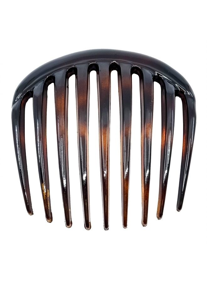CAMILA Paris CP2431 French Hair Side Comb Small Rounded Tortoise Shell, French Twist Hair Combs, Strong Hold Hair Clips for Women Bun Chignon, No Slip Styling Girls Hair Accessories Made in France - Image 1