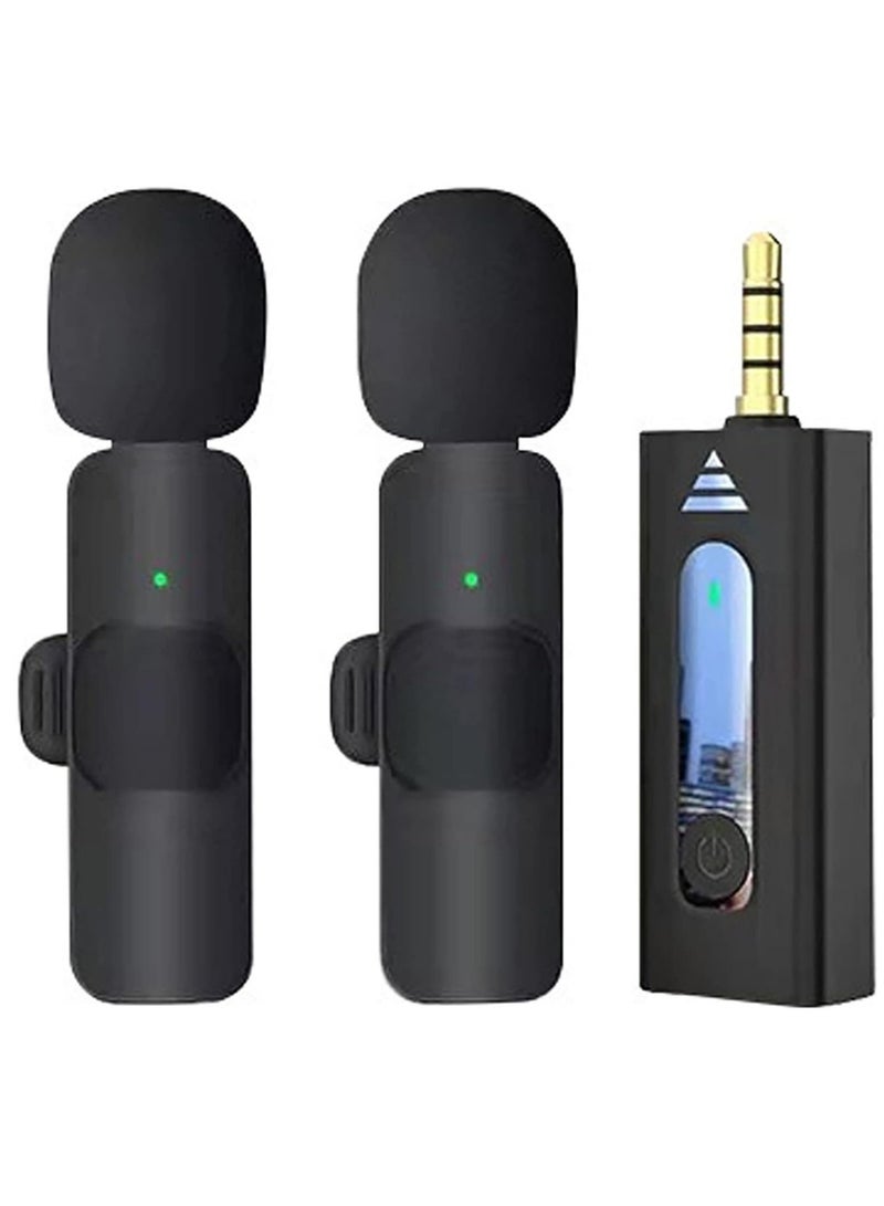 Wireless Lavalier Microphone for iPhone iPad USB C Smartphone, Plug and Play Mini Mic for YouTube TikTok Live Streaming Gaming K Song Recording Auto Noise Reduction (3.5mm 2) - Image 1