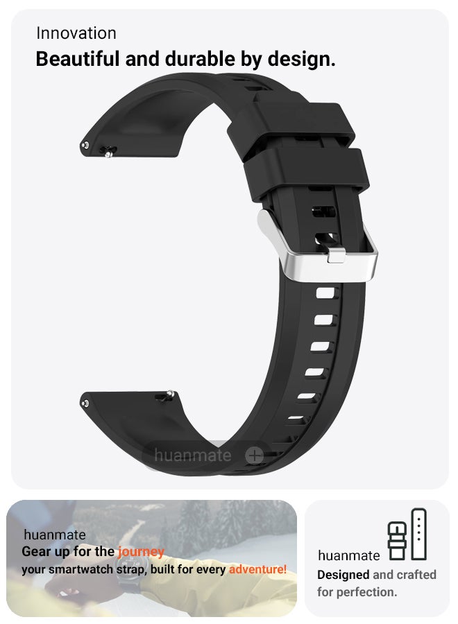 huanmate Huawei Watch GT 6 Pro Soft Silicone Replacement Strap - High Quality, Lightweight, Stylish & Durable - Easy Installation - Replacement Strap for Huawei Watch GT 6 Pro - Image 2